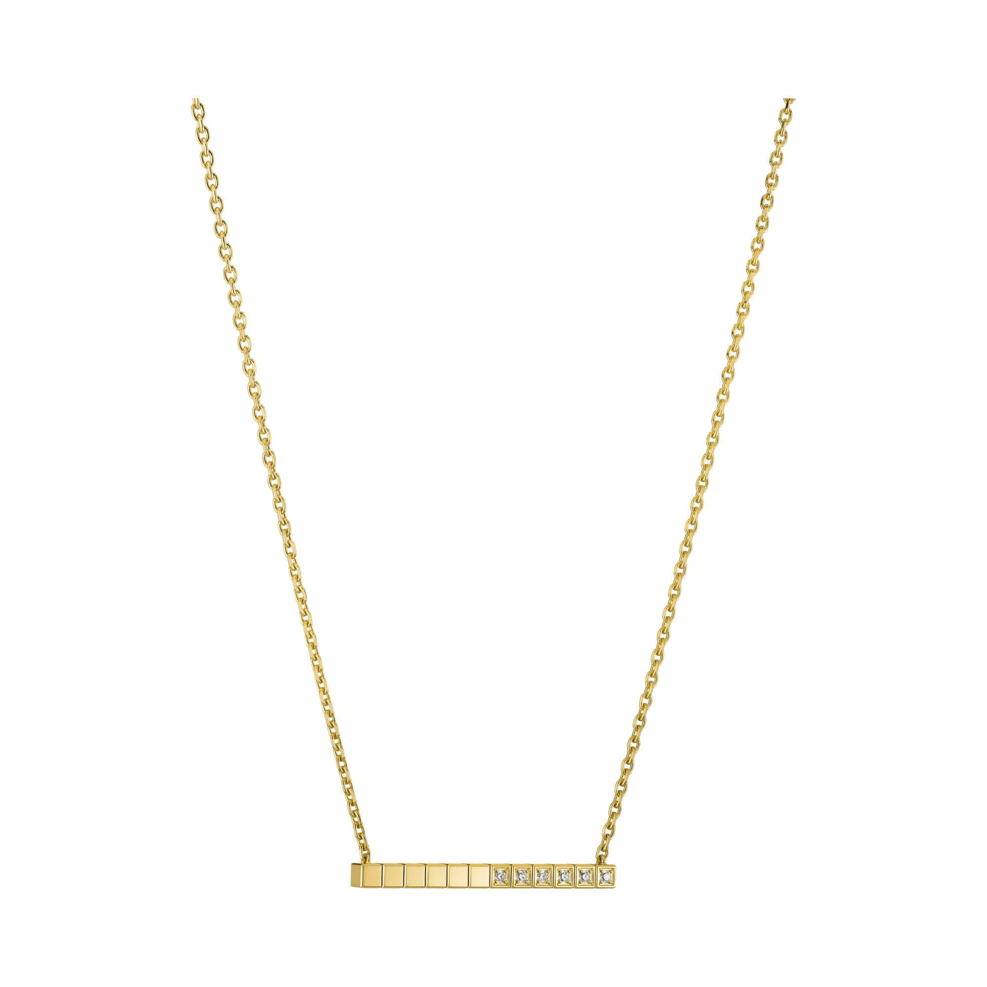 Ice Cube Half Set Diamond Necklace