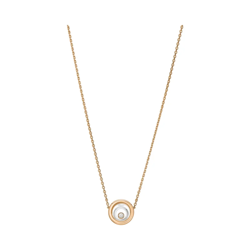 Happy Spirit Necklace 1 Diamond  (Rose Gold)