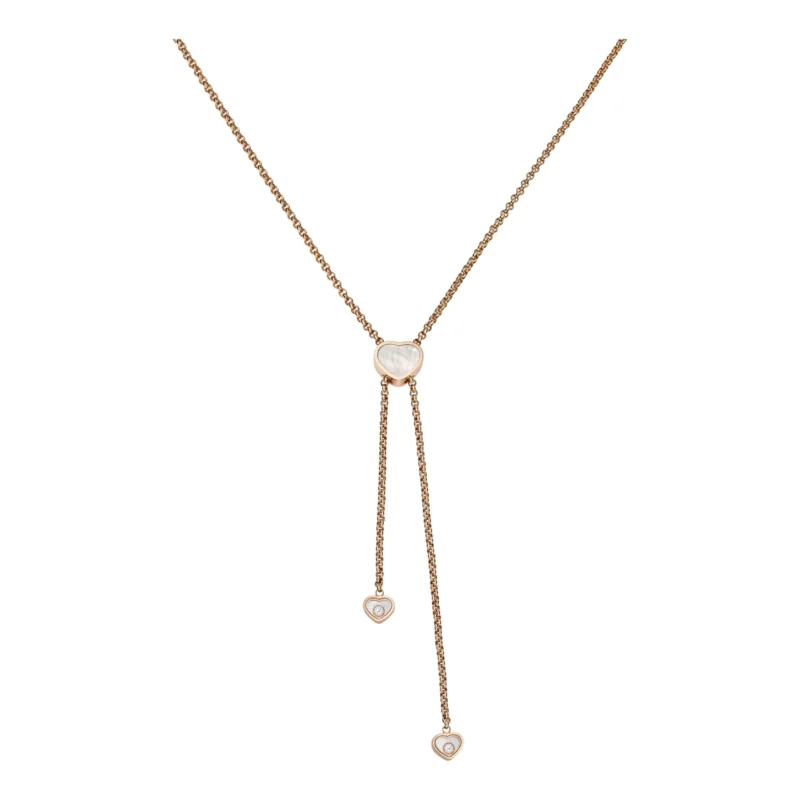 Happy Hearts Tie Necklace (Rose Gold)