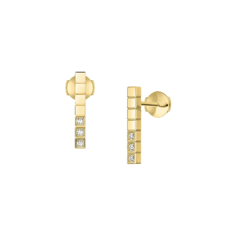 Ice Cube Half Set Diamond Earrings