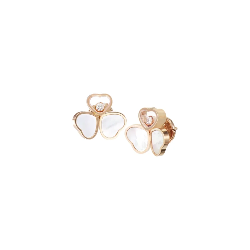 Happy Hearts Wings MOP Earrings (Rose Gold)