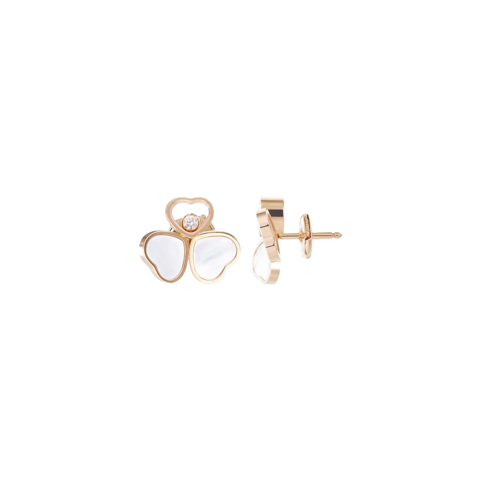 Happy Hearts Wings MOP Earrings (Rose Gold)
