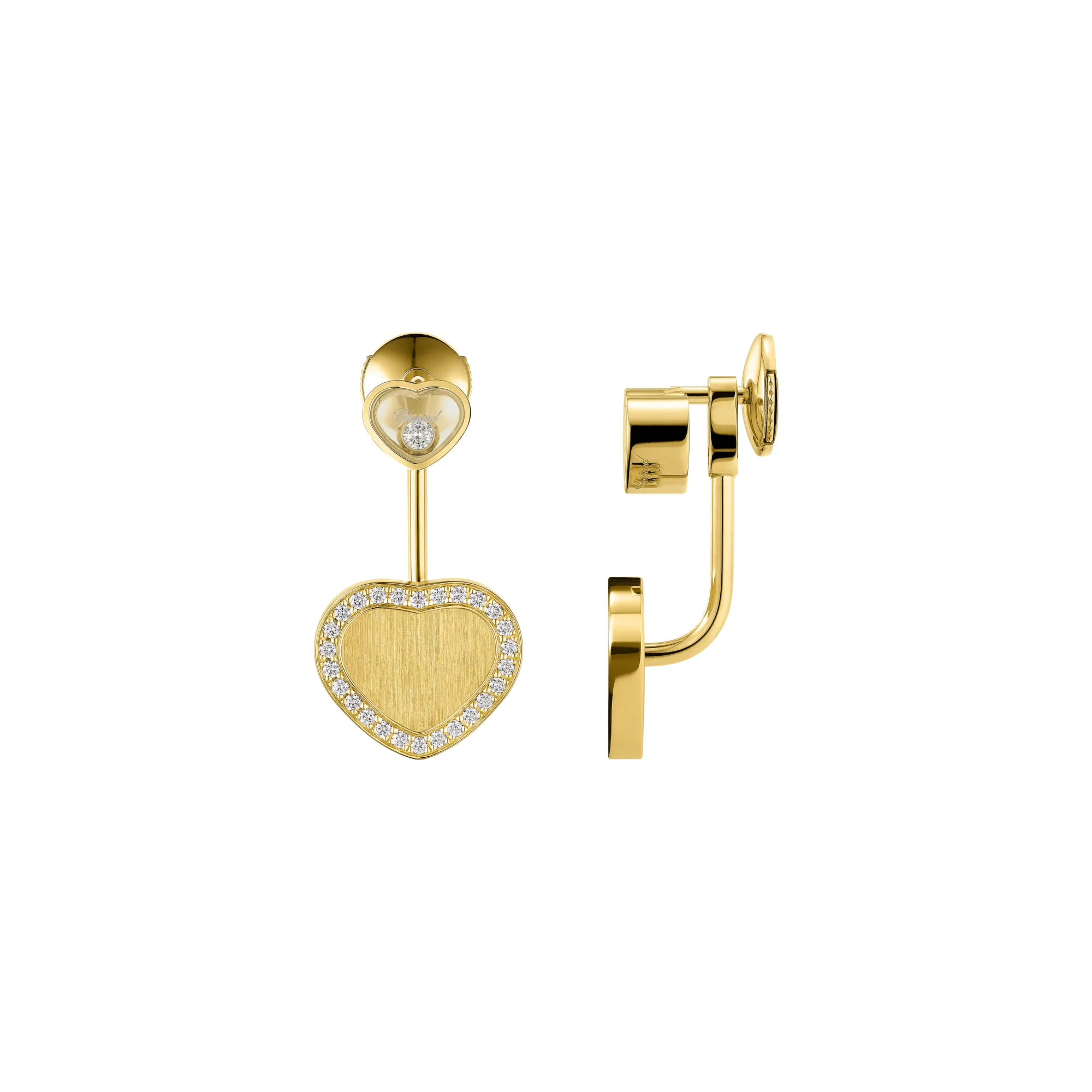 Happy Hearts Golden Hearts Earrings (Yellow Gold)