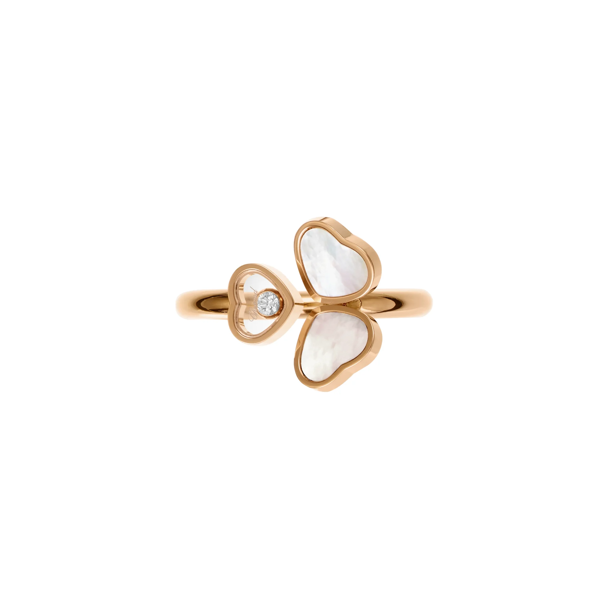 Happy Hearts Wings MOP Ring (Rose Gold)
