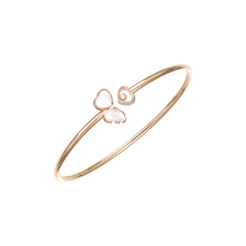 Happy Hearts Wings MOP Bangle (Rose Gold)