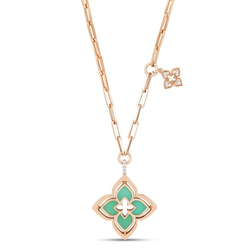 Venetian Princess Chrysoprase Pendant Necklace (Rose Gold)