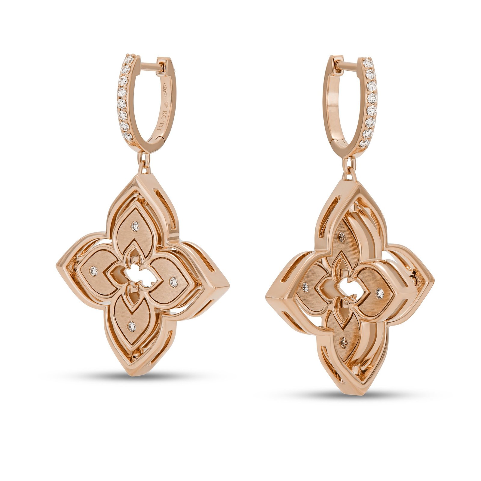 Venetian Princess Rhodonite & Diamond Earring (Rose Gold)