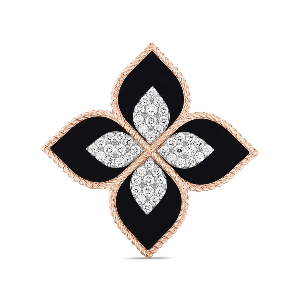 Princess Flower Stone & Diamond Ring Large Version (Rose Gold)