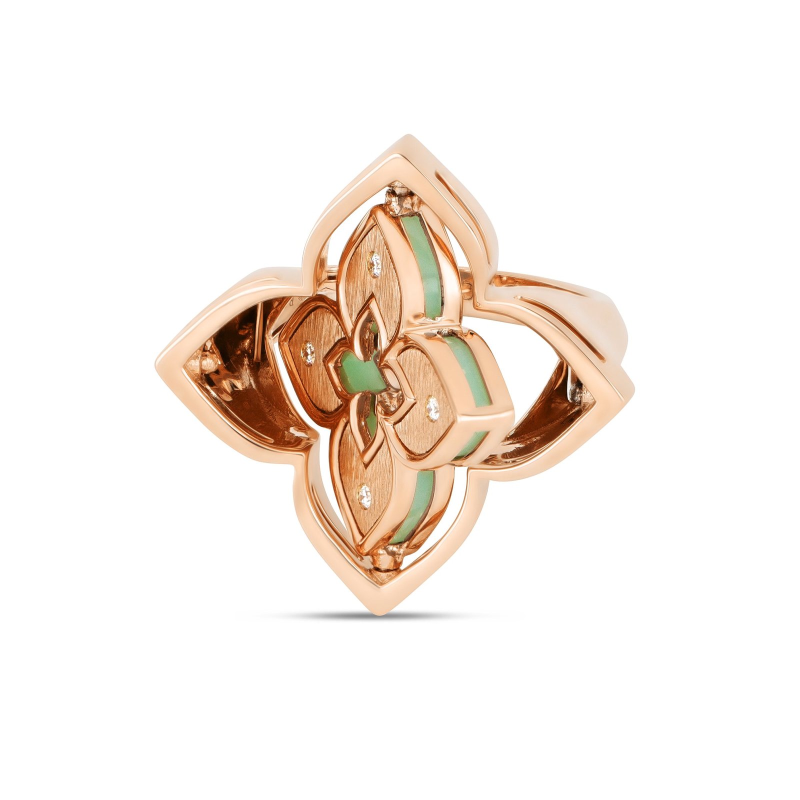 Venetian Princess Chrysoprase & Diamond Ring (Rose Gold)