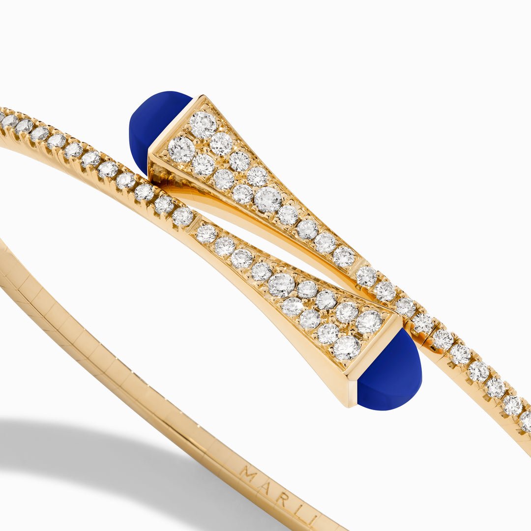 Cleo Diamond Slim Slip On Bracelet, Yellow Gold
