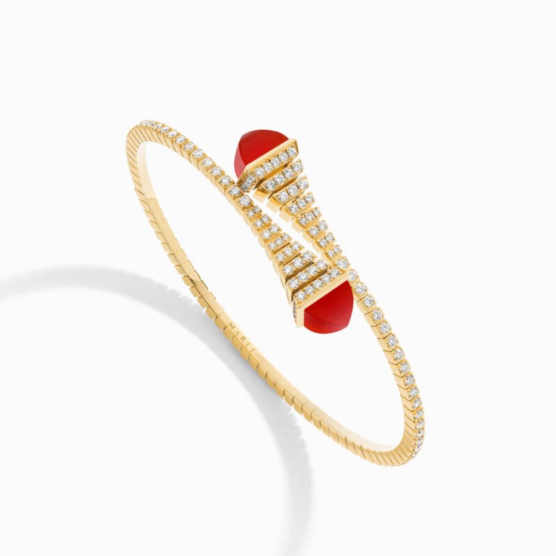 Cleo Rev Diamond Slim Slip On Bracelet (Yellow Gold)