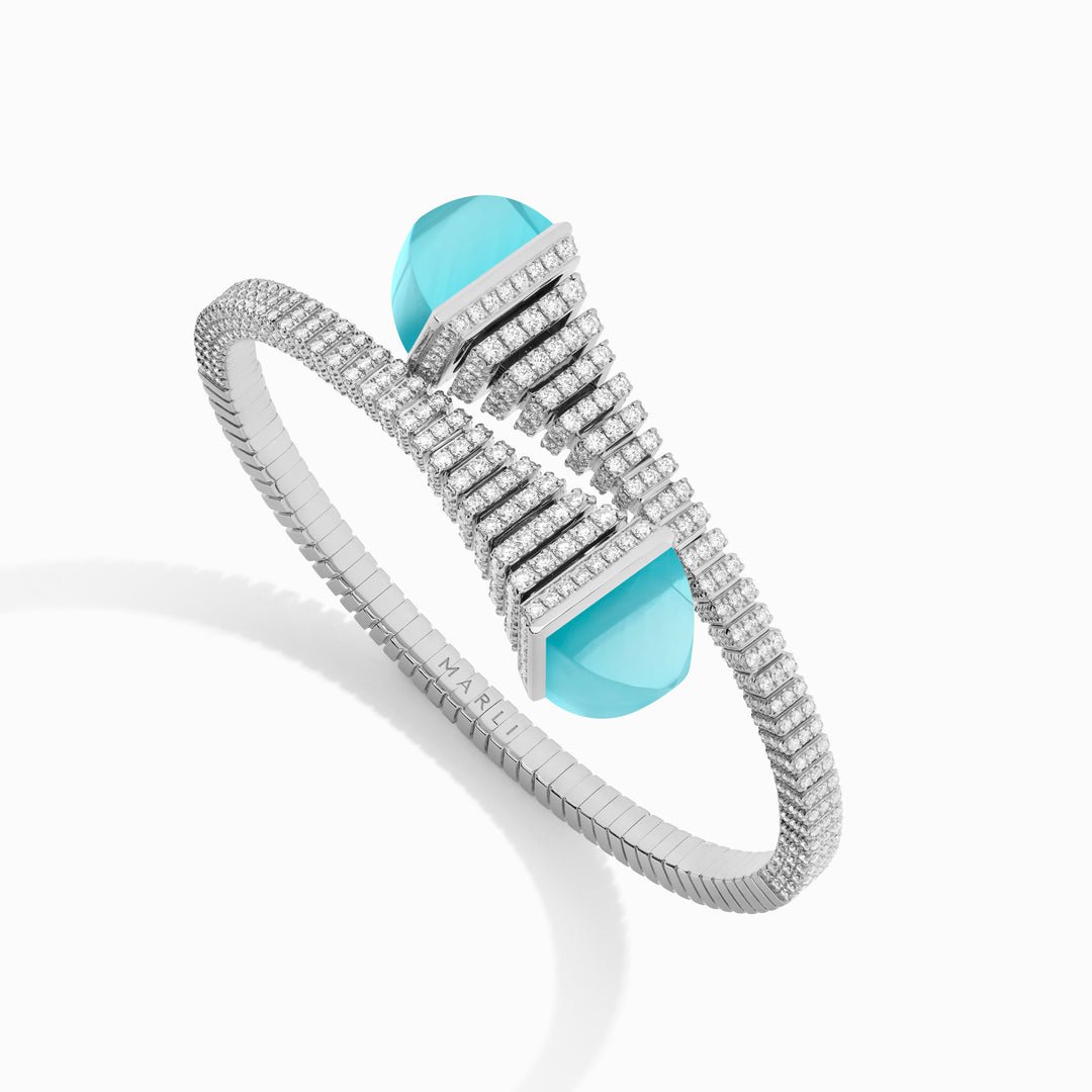 Cleo Rev Diamond Slip On Bracelet (White Gold)