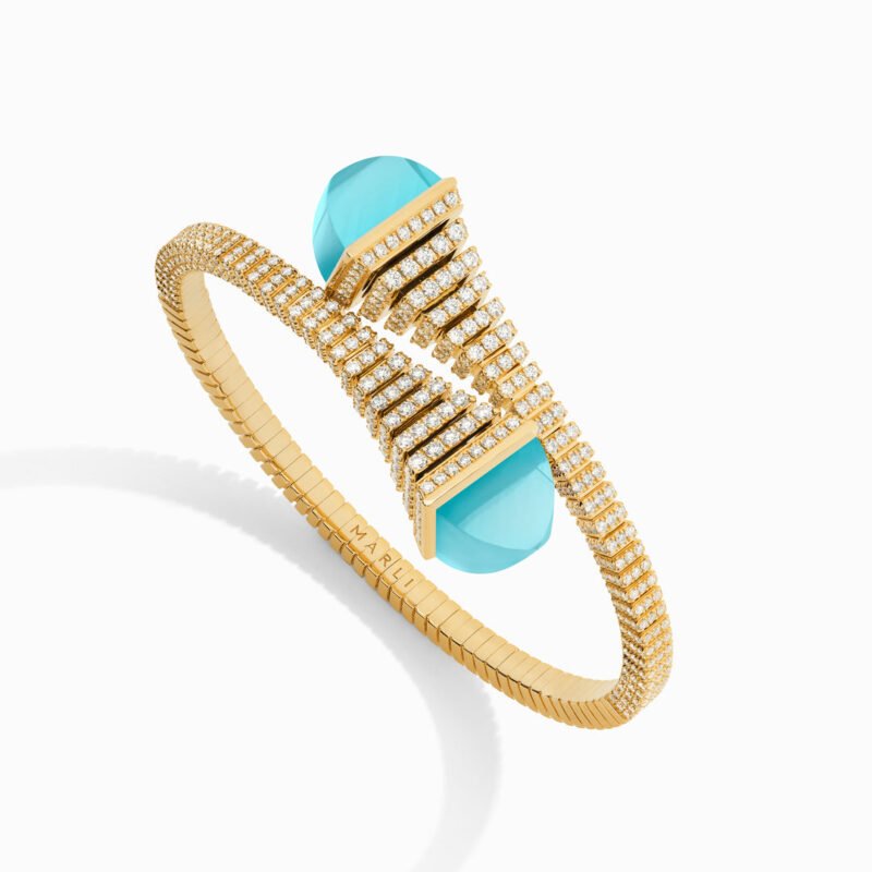 Cleo Rev Diamond Slip On Bracelet (Yellow Gold)
