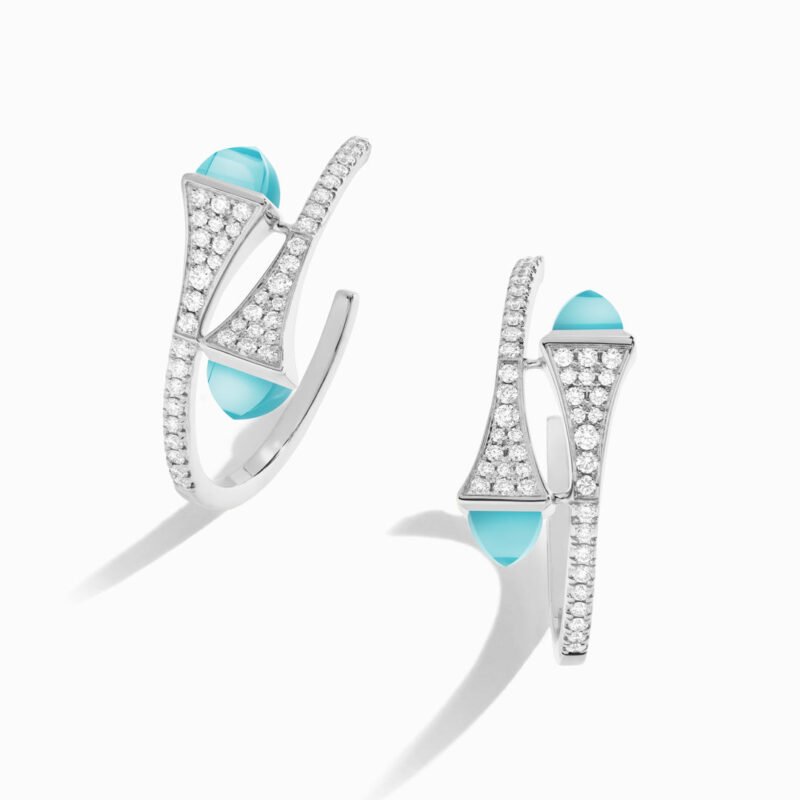 Cleo Diamond Small Hoop Earrings (White Gold)