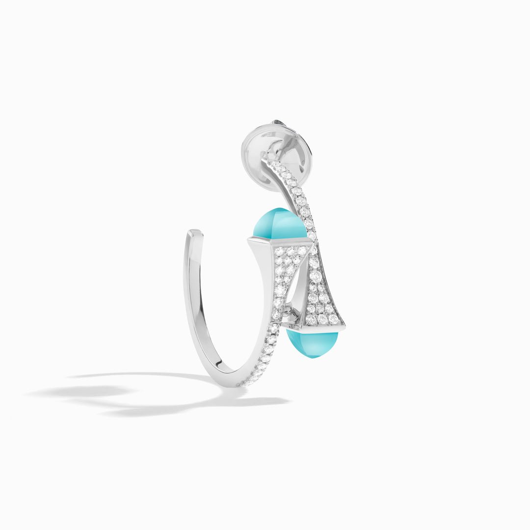 Cleo Diamond Small Hoop Earrings (White Gold)