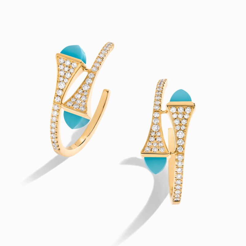 Cleo Diamond Small Hoop Earrings (Yellow Gold)