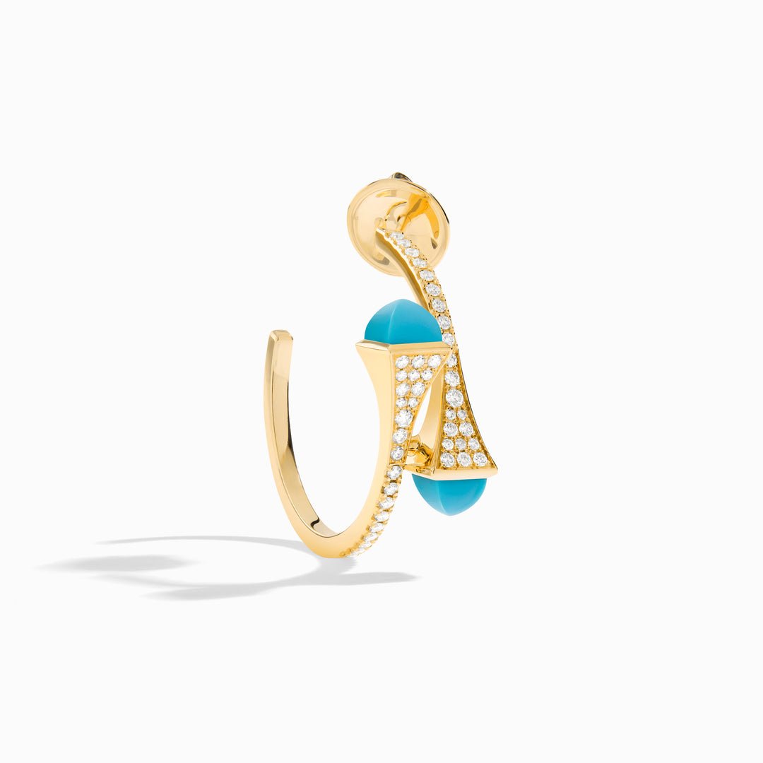 Cleo Diamond Small Hoop Earrings (Yellow Gold)