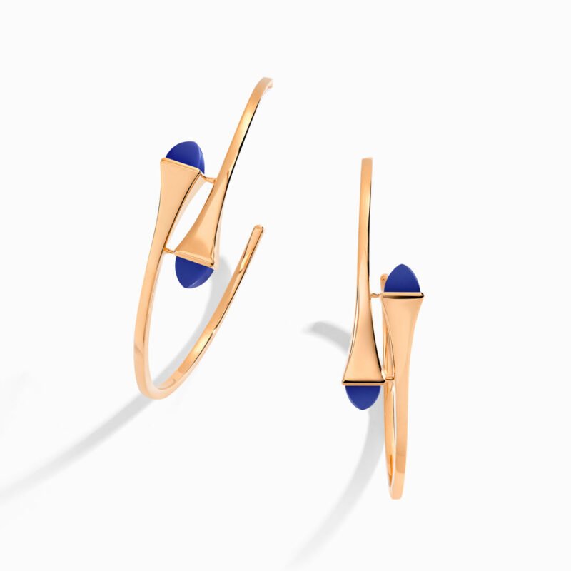 Cleo Gold Midi Hoop Earrings (Rose Gold)