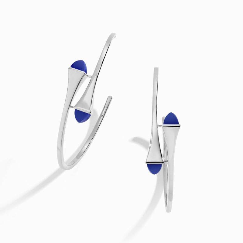 Cleo Gold Midi Hoop Earrings (White Gold)
