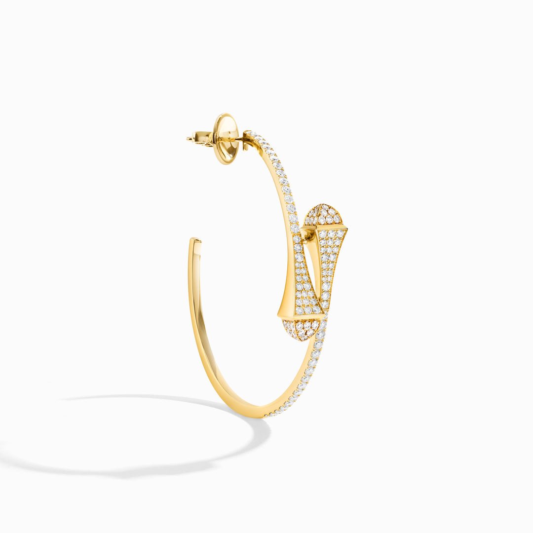 Cleo Full Diamond Midi Hoop Earrings
