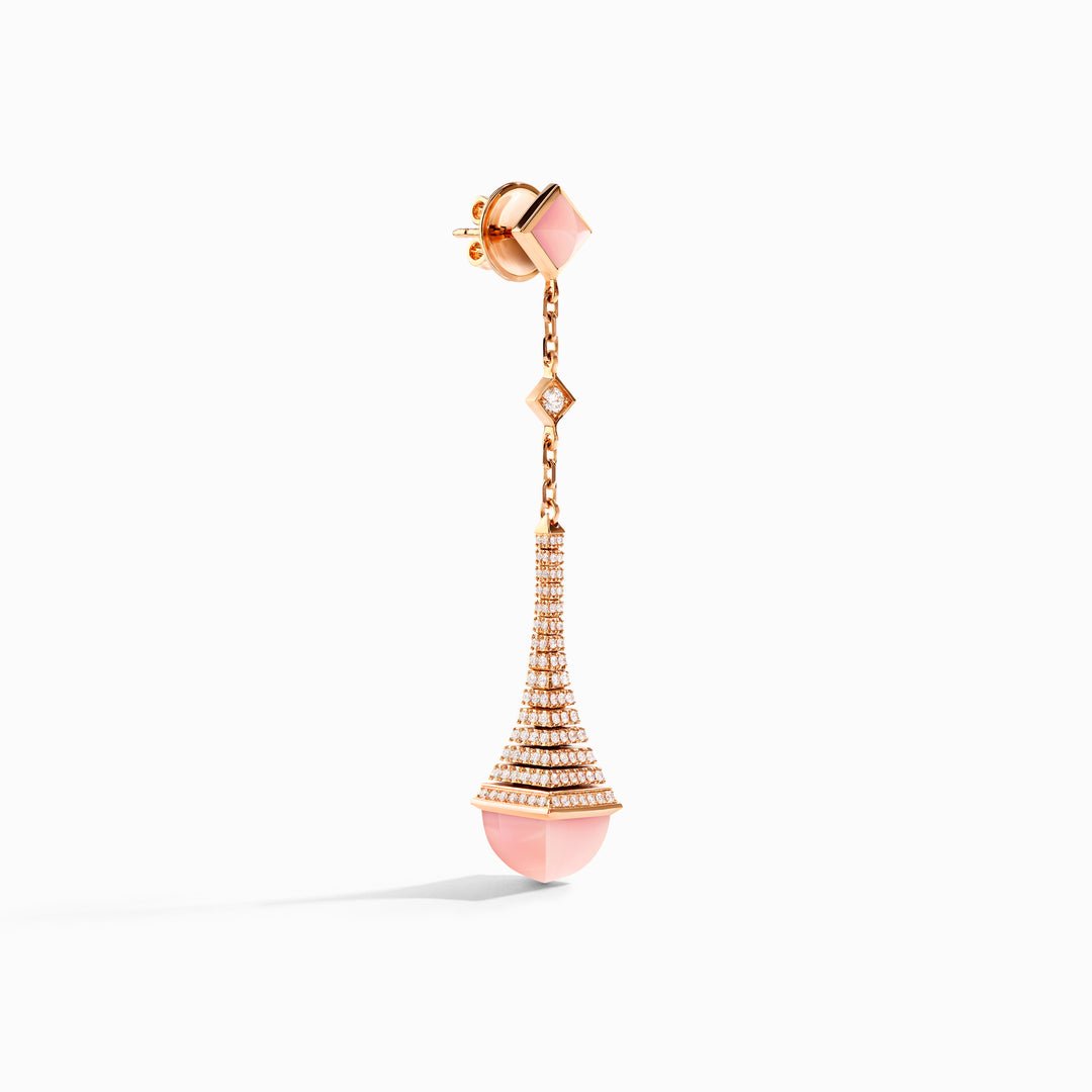 Cleo Rev Diamond Long Drop Earrings (Rose Gold)