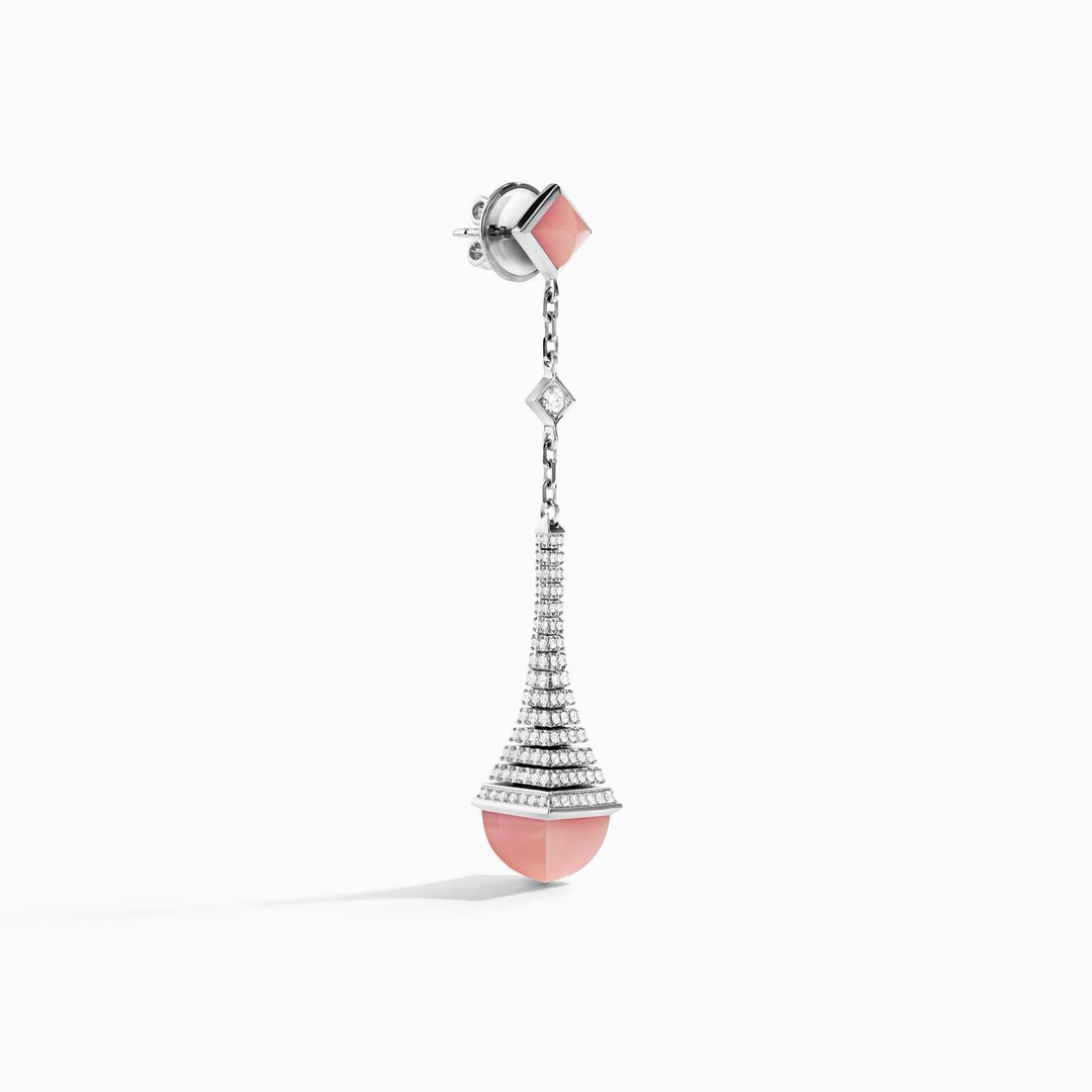 Cleo Rev Diamond Long Drop Earrings (White Gold)