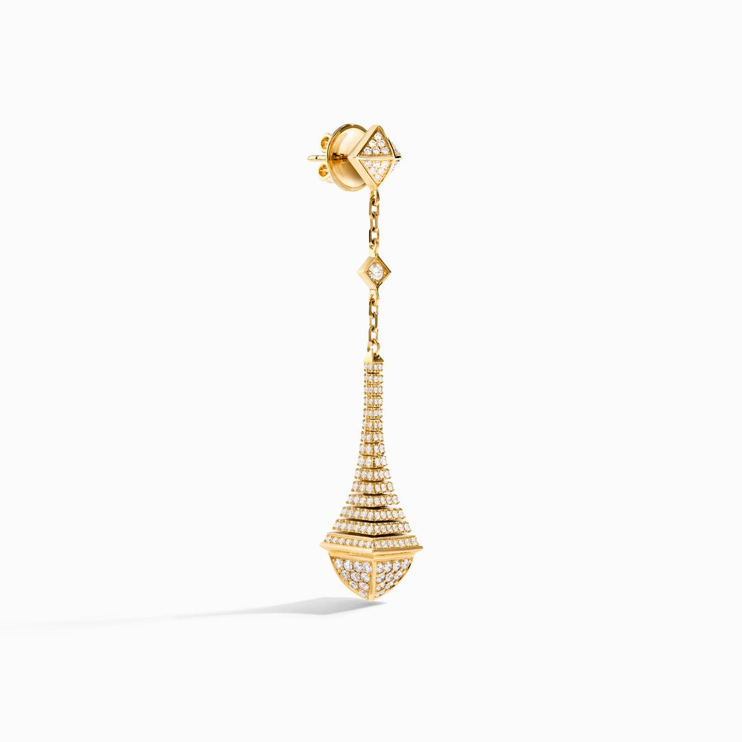 Cleo Rev Full Diamond Long Drop Earrings
