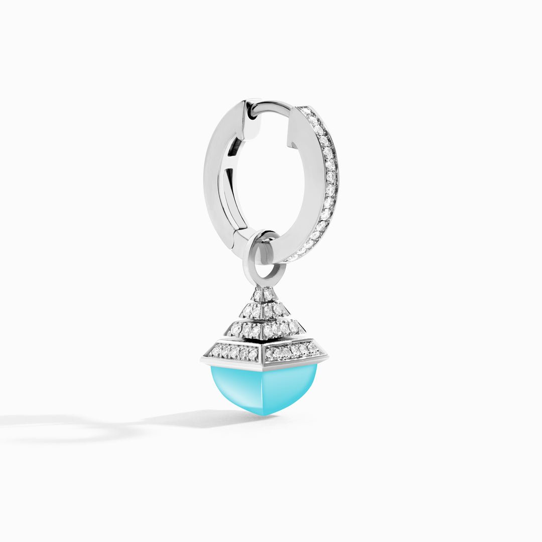 Cleo Rev Mini Diamond Drop Earrings (White Gold)