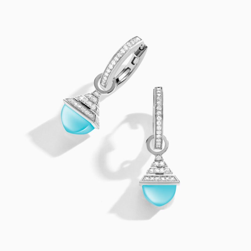 Cleo Rev Mini Diamond Drop Earrings (White Gold)