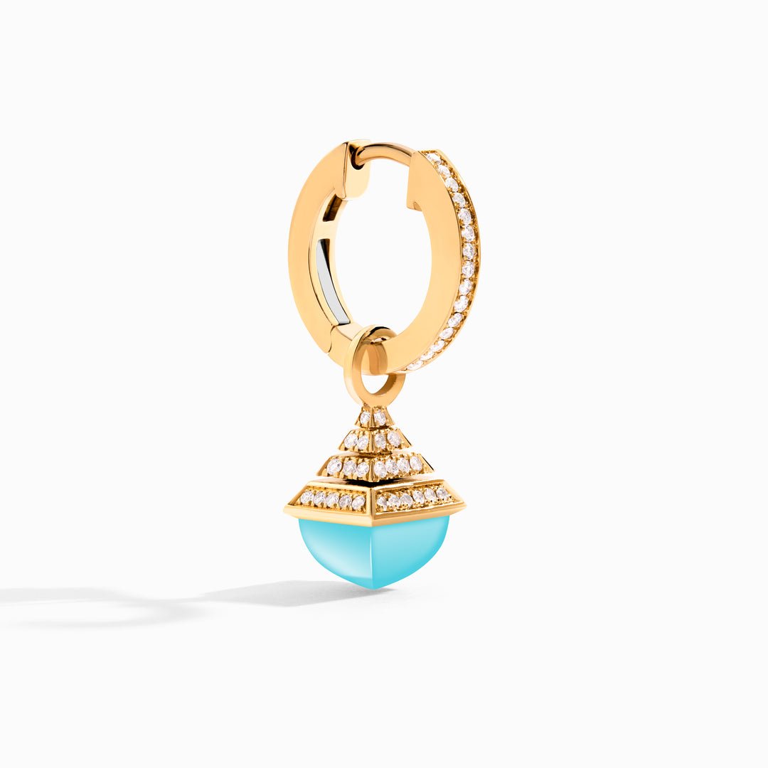 Cleo Rev Mini Diamond Drop Earrings (Yellow Gold)