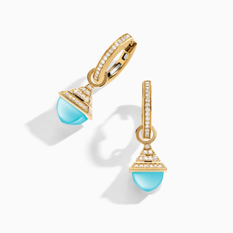 Cleo Rev Mini Diamond Drop Earrings (Yellow Gold)
