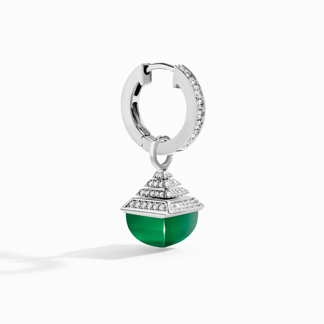 Cleo Rev Midi Diamond Drop Earrings (White Gold)