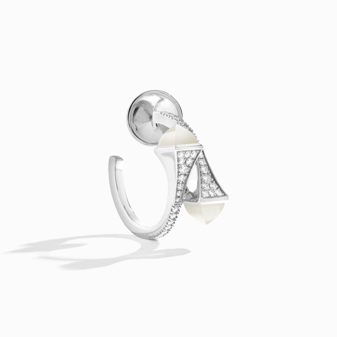 Cleo Diamond Open Hoop Earrings (White Gold)