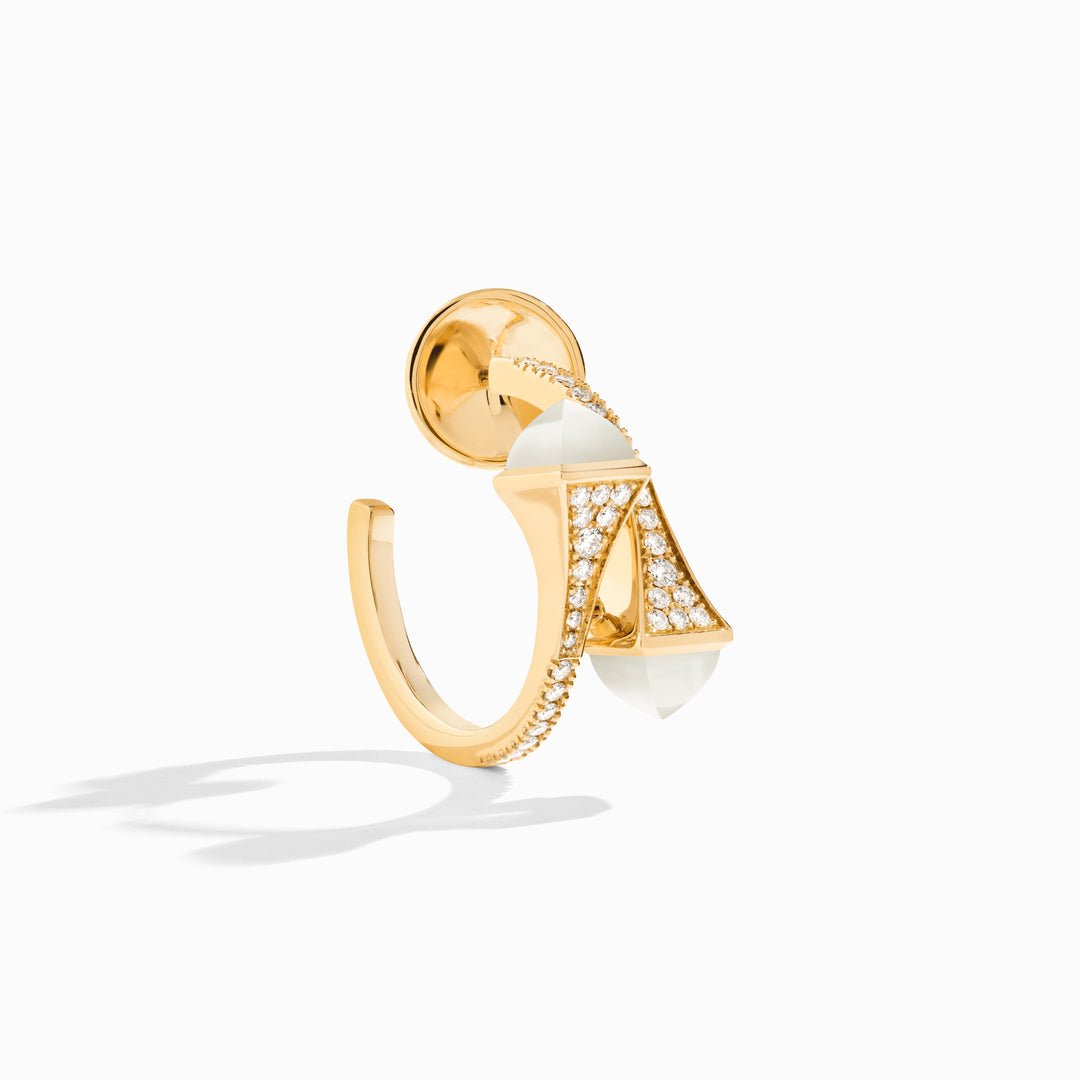 Cleo Diamond Open Hoop Earrings (Yellow Gold)