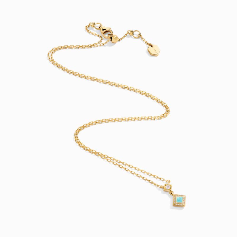 Cleo Lotus Pavé Pendant Necklace (Yellow Gold)