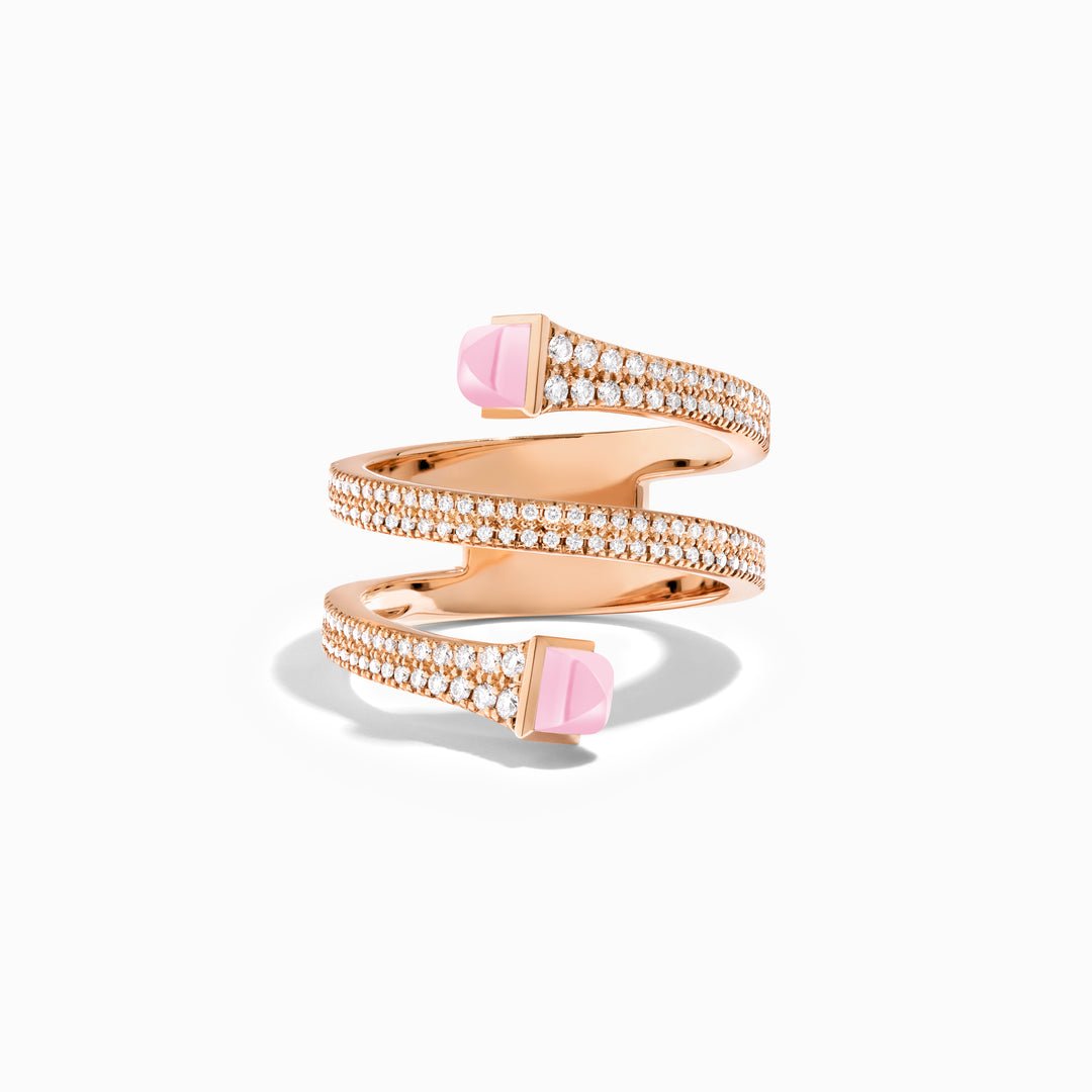 Cleo Diamond Twist Ring (Rose Gold)