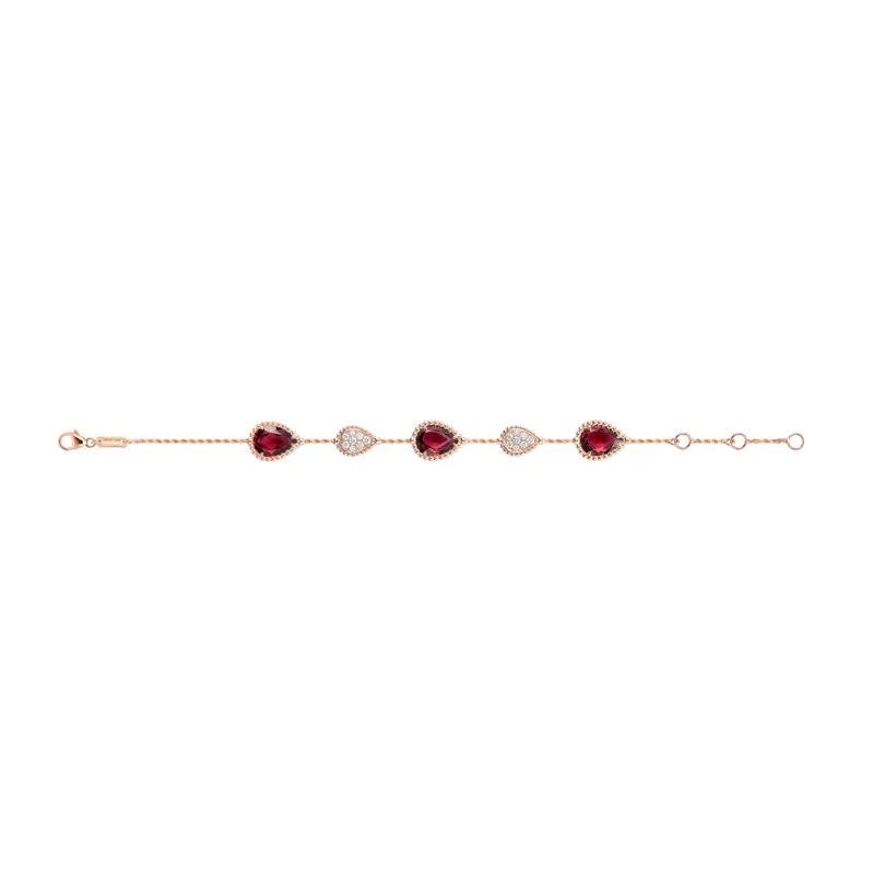 Serpent Bohème Rhodolite Garnets & Diamond Bracelet, 5 Motifs (Rose Gold)