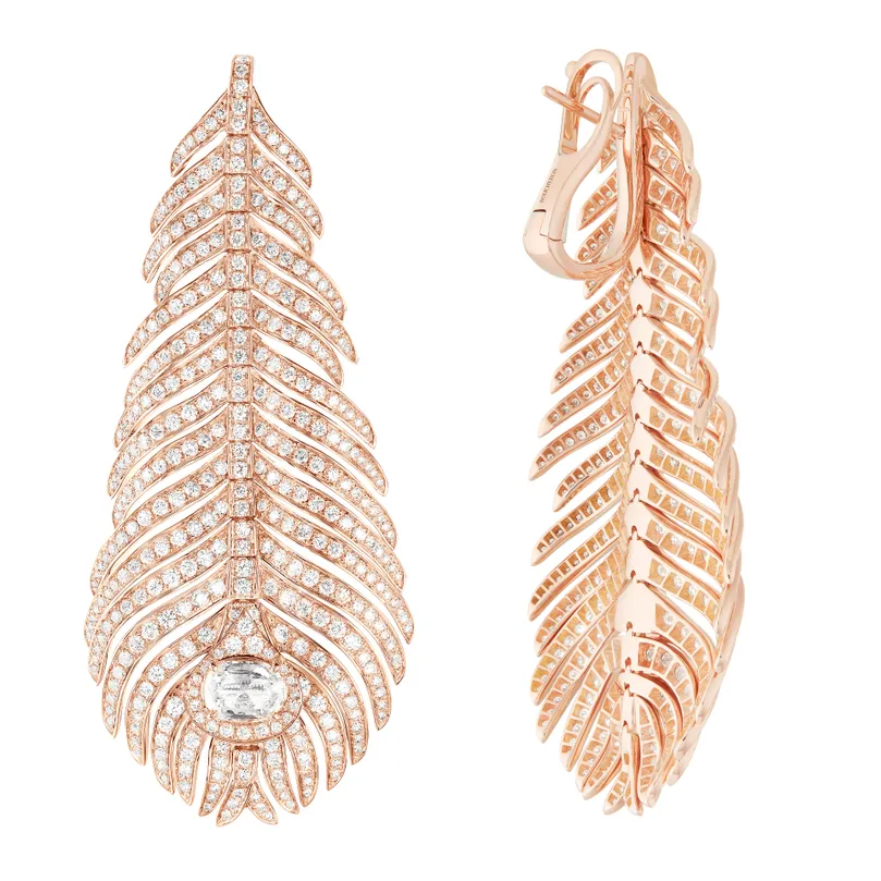 Plume de Paon Pendant Earrings