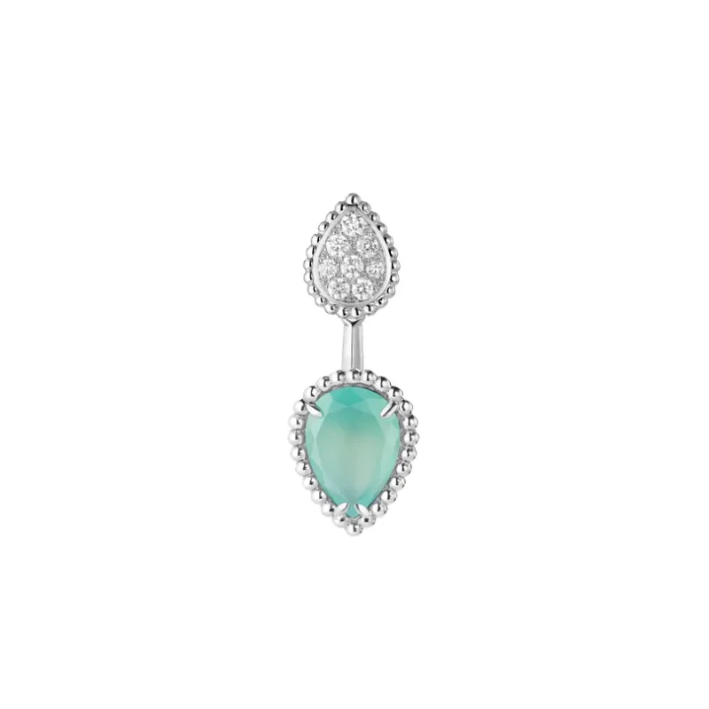 Serpent Bohème Aquaprase Stud Earrings S & XS Motifs (White Gold)