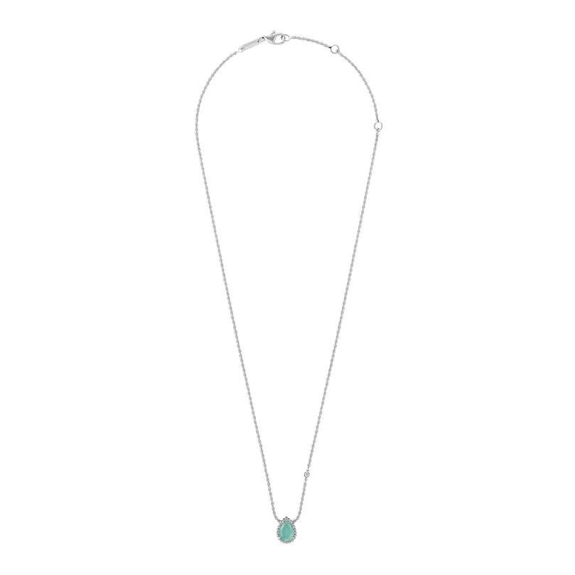 Serpent Bohème Aquaprase Pendant, XS Motif (White Gold)