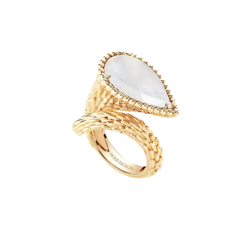 Serpent Bohème MOP Ring, L Motif (Yellow Gold)