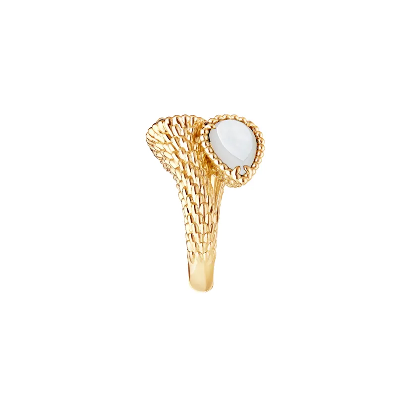 Serpent Bohème Two Stone Ring, S Motifs (Yellow Gold)