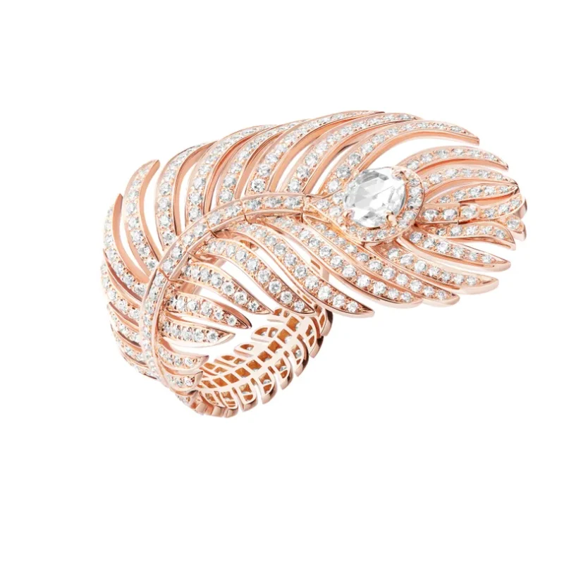 Plume De Paon Large Paved Ring