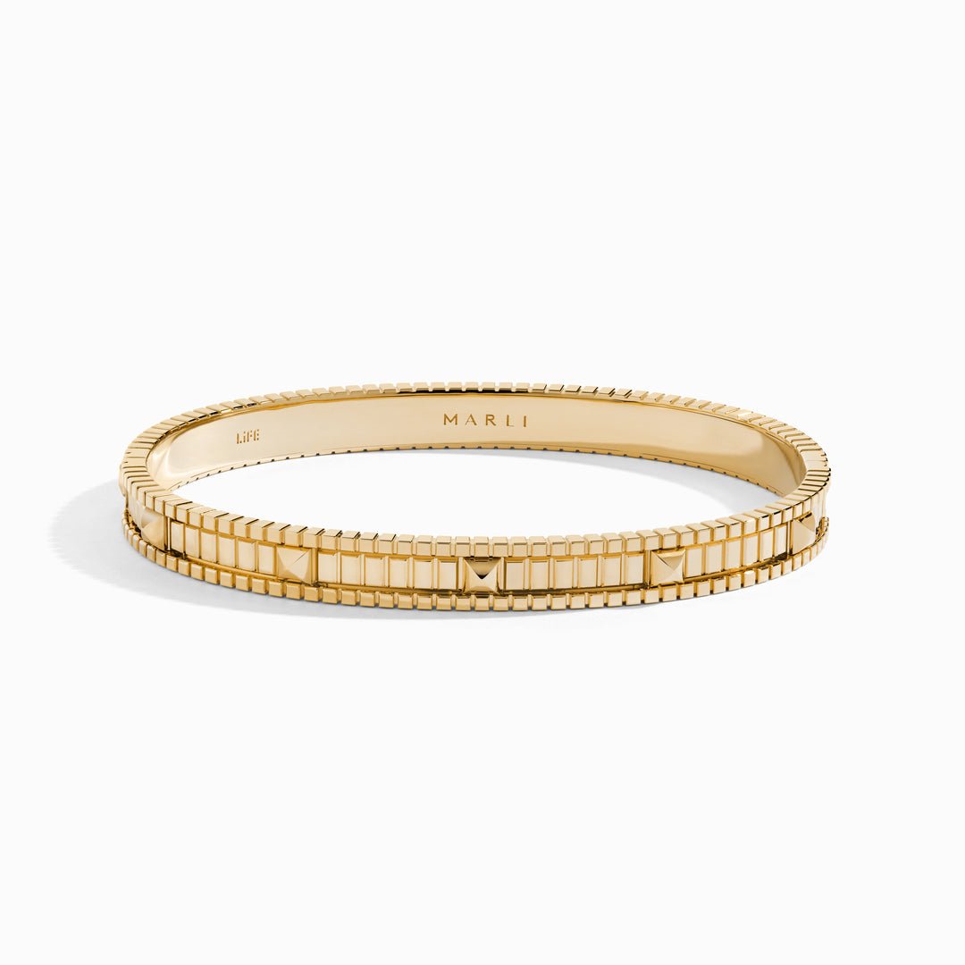 LIFE Gold Hinged Bangle (Yellow Gold)