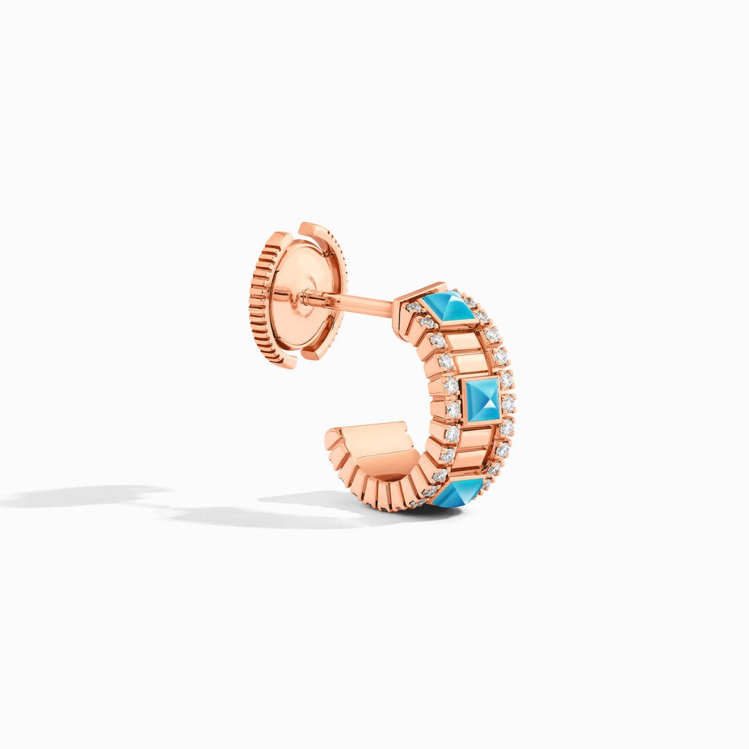 LIFE Diamond Mini Hoop Earrings (Rose Gold)