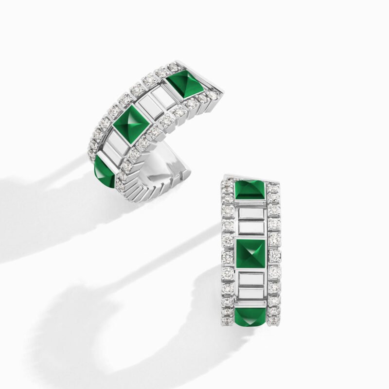 LIFE Diamond Mini Hoop Earrings (White Gold)