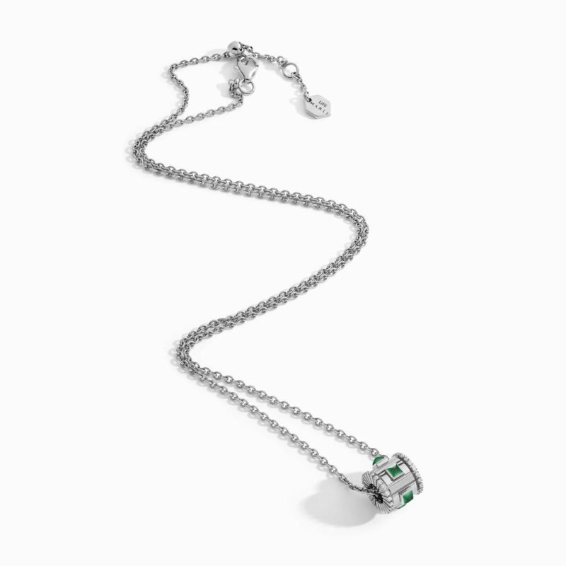 Life Diamond Spinning Pendant Necklace, White Gold