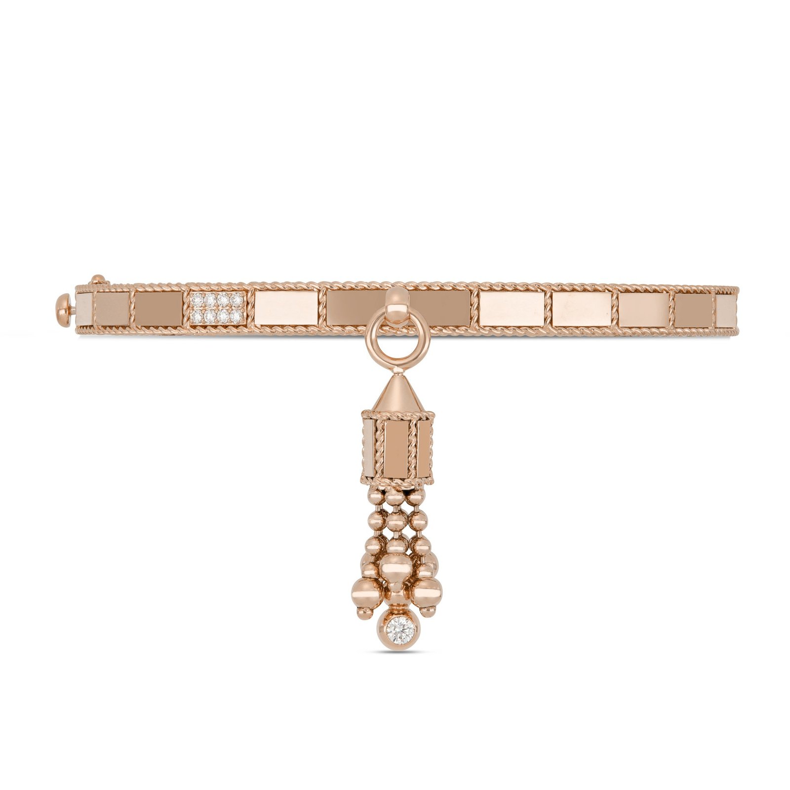 Art Deco Tassel Diamond Bangle (Rose Gold)