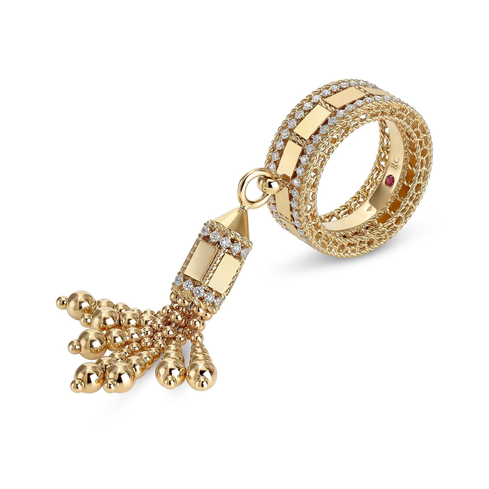Art Deco Tassel Diamond Ring (Yellow Gold)
