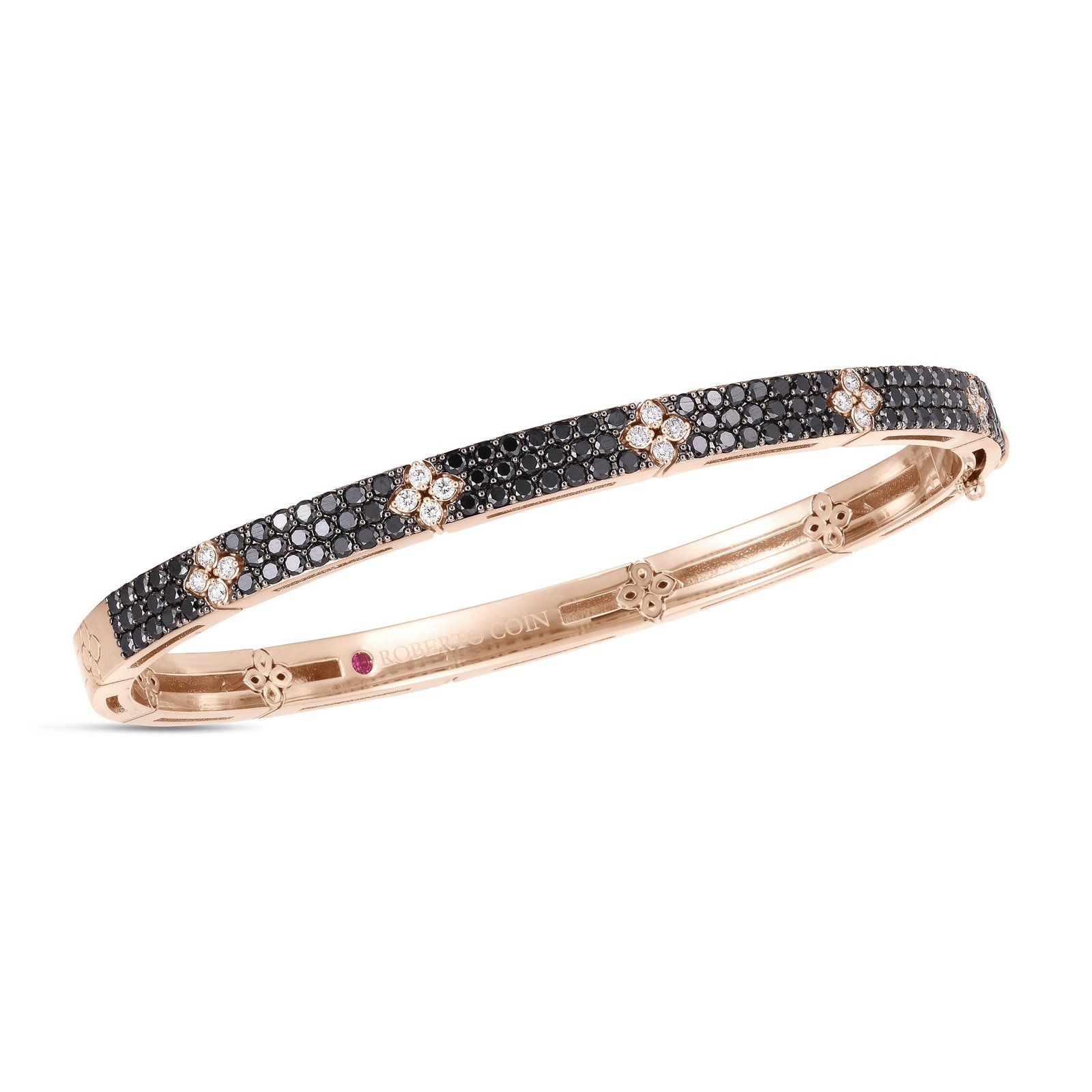 Love in Verona Black & Colorless Diamond Bangle Slim Version (Rose Gold)